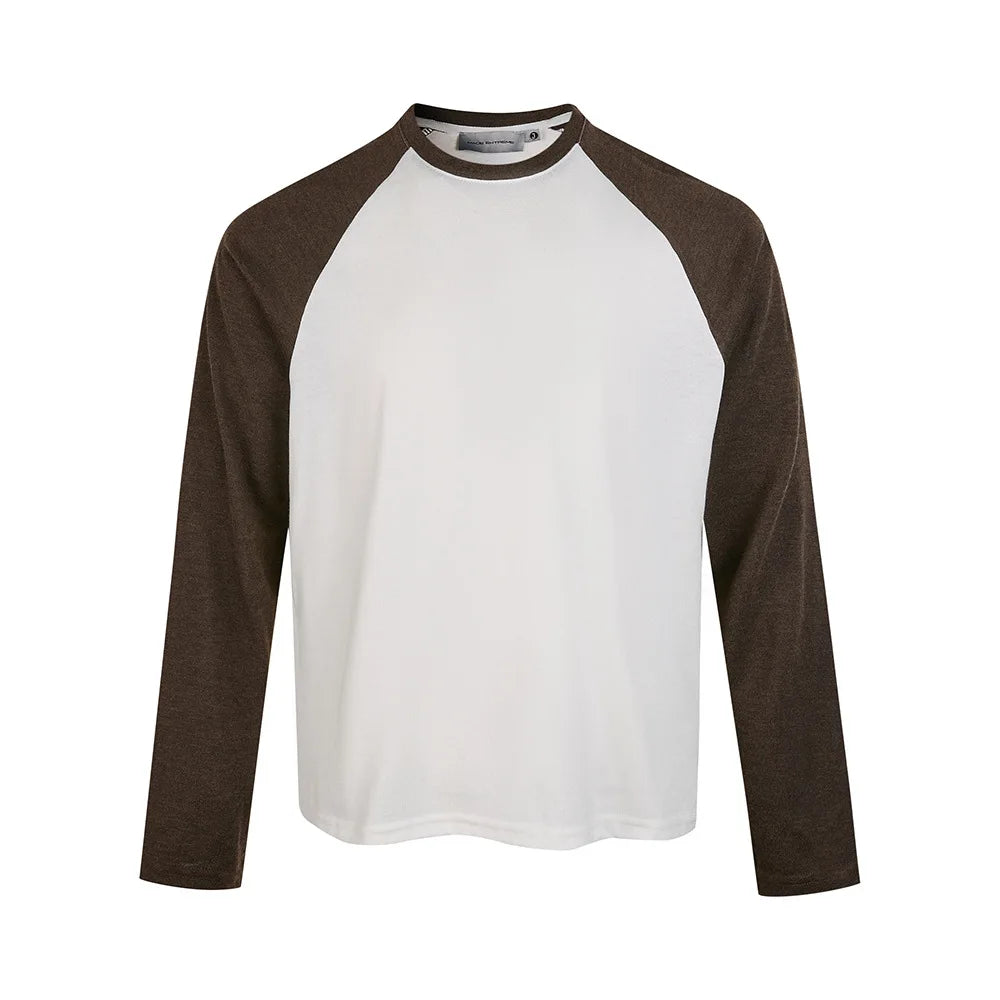 EME Merino Wool Long Sleeve Retro Basic Casual Crew Neck Raglan Sleeve Base Shirt T-Shirt Top for Men and Women