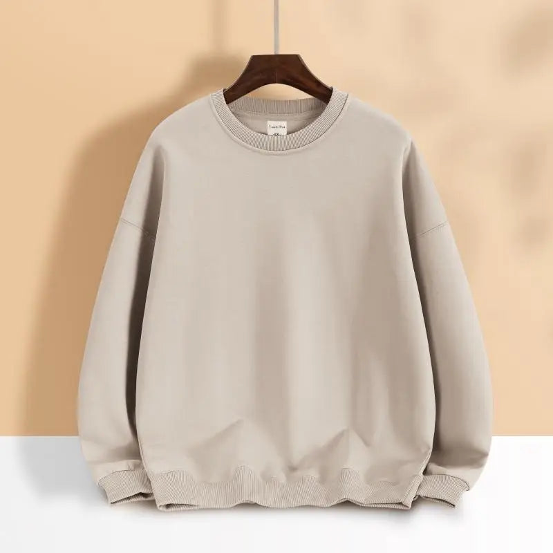 500gsm Cotton Men's Plush Thick O-Neck Sweatshirts Custom Print Logo Drop Shoulders Pullover Oversized Casual Women's Hoodies