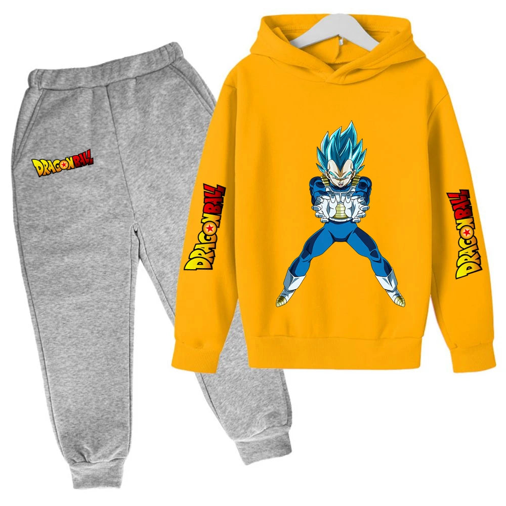 Children's Hoodie Suit Dragon Ball Z Anime Goku Lovely Kawaii Tops Boys Wear Kids Clothes Girl Sizes 100-160 Warm Winter Fashion