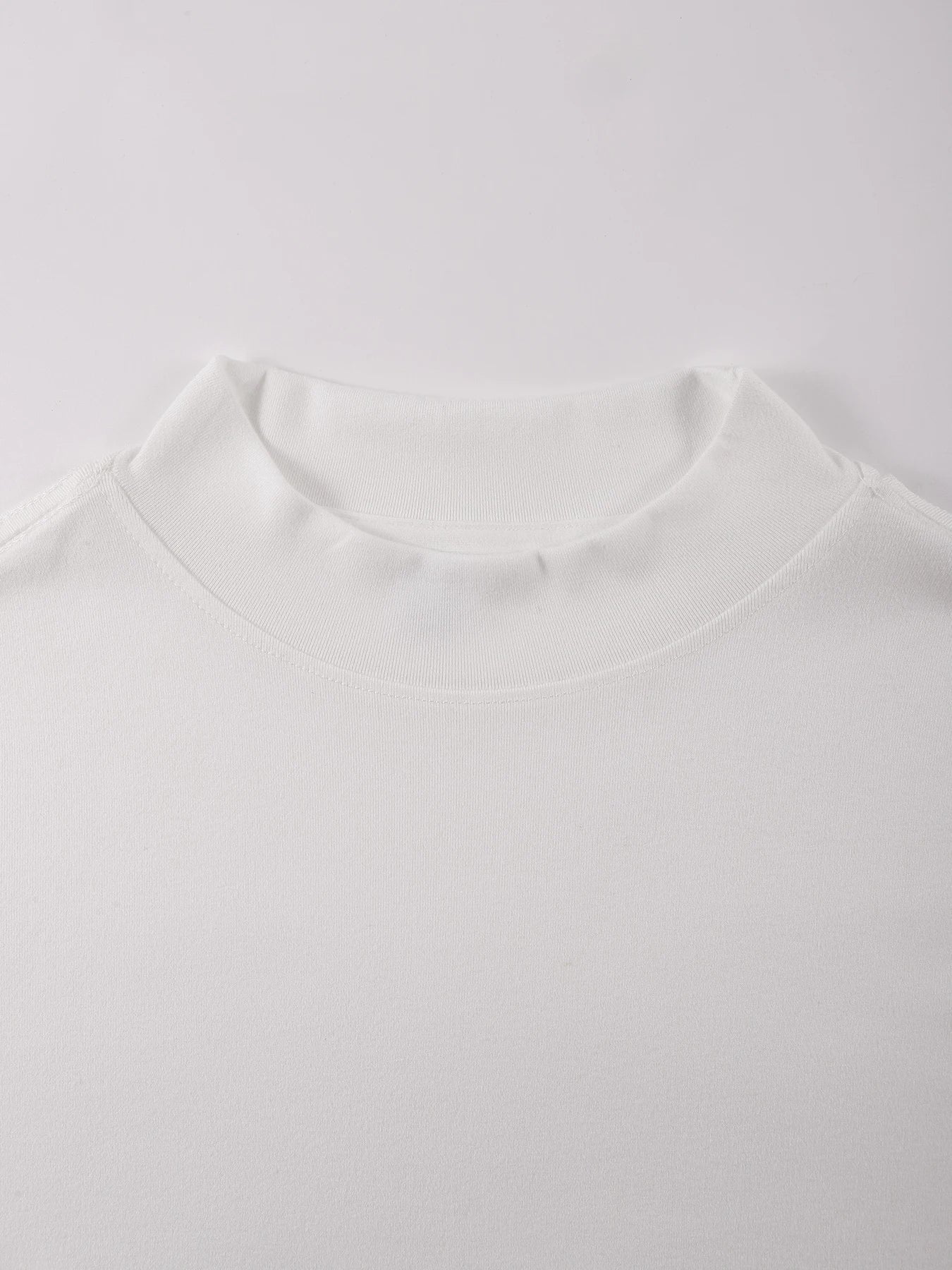 Artistic Letter Nope Print Mock Neck Top For Men Autumn All-Match Outdoor Tee Simple Fashion Clothing Unisex Vintage Long Sleeve