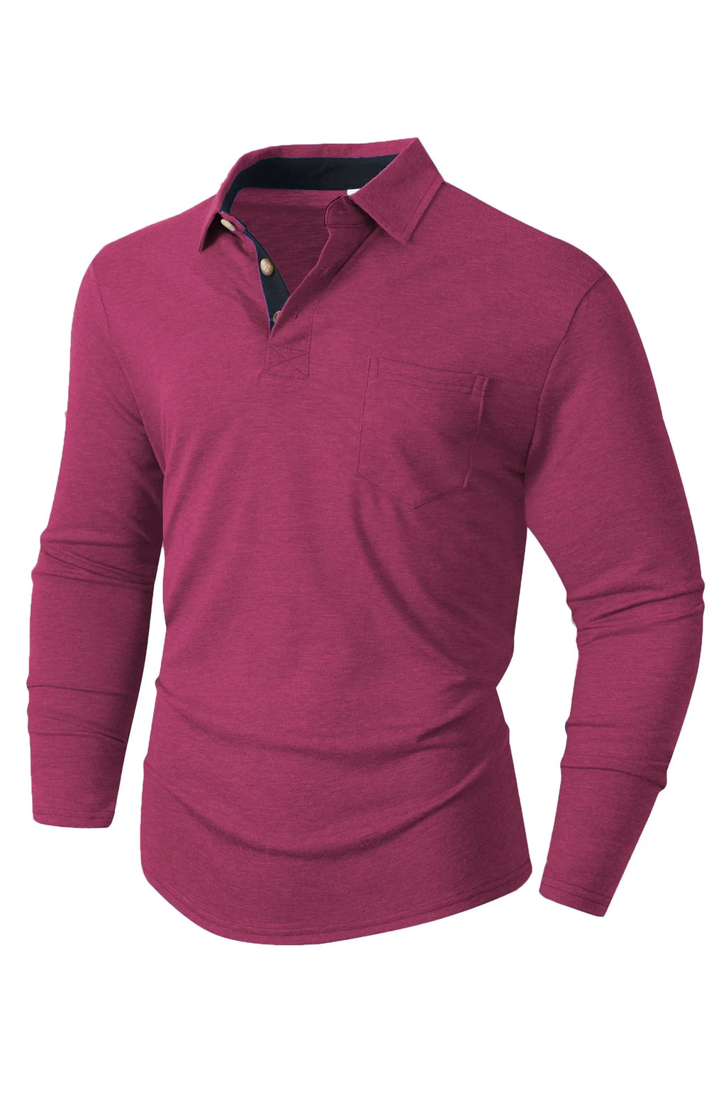 Autumn and Winter Men's Long-sleeved Lapel T-shirt Men's POLO Shirt Tops Bottoming Shirt