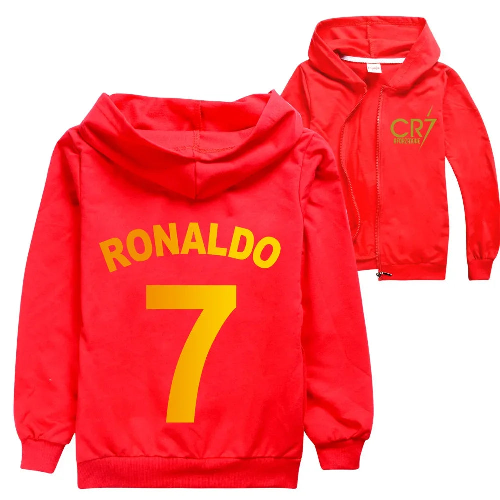 CR7 Series Clothes Kids Autumn Hooded Boys Summer T-shirt Girls Tracksuit Sportswear Hoodies and Pant Set  Children's Pajamas