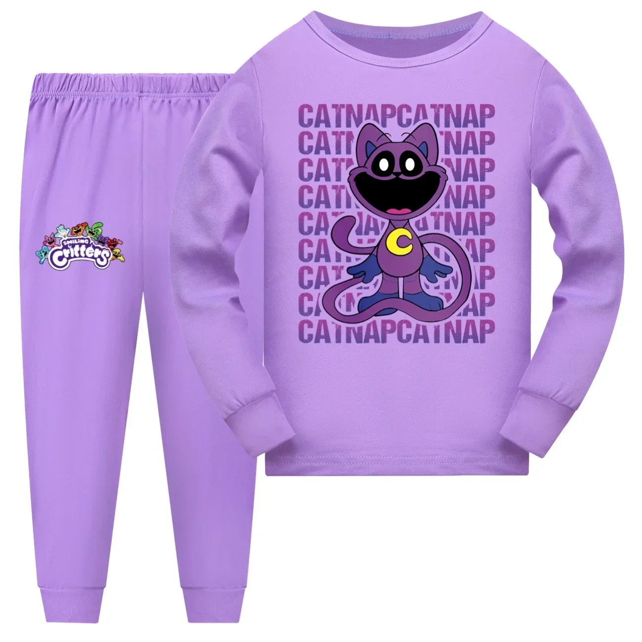 72th Anime Cosplay Smiling catnap child pajama set baby girls tracksuit teenage boys Long Sleeve T Shirt pants suit sleepwear
