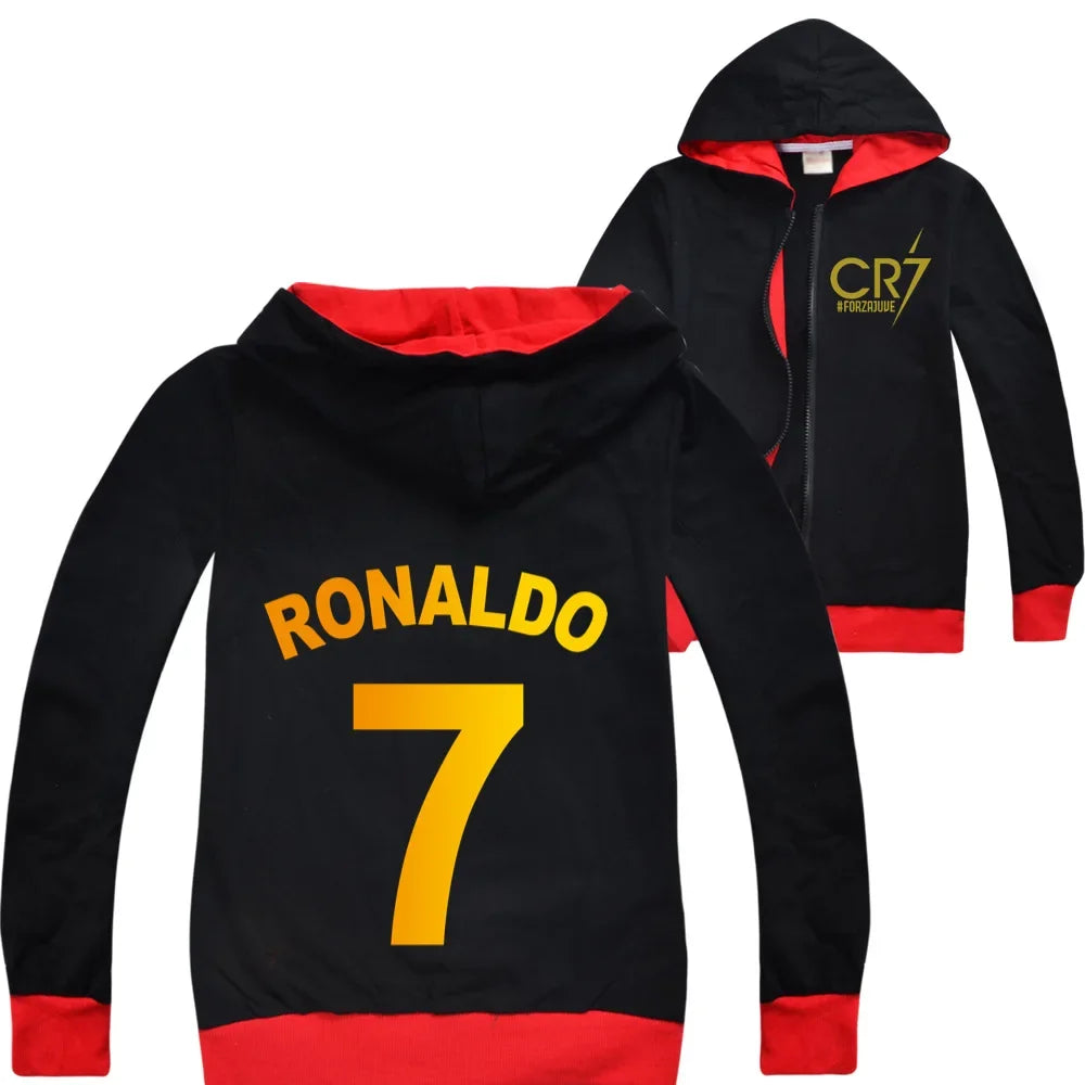 CR7 Series Clothes Kids Autumn Hooded Boys Summer T-shirt Girls Tracksuit Sportswear Hoodies and Pant Set  Children's Pajamas