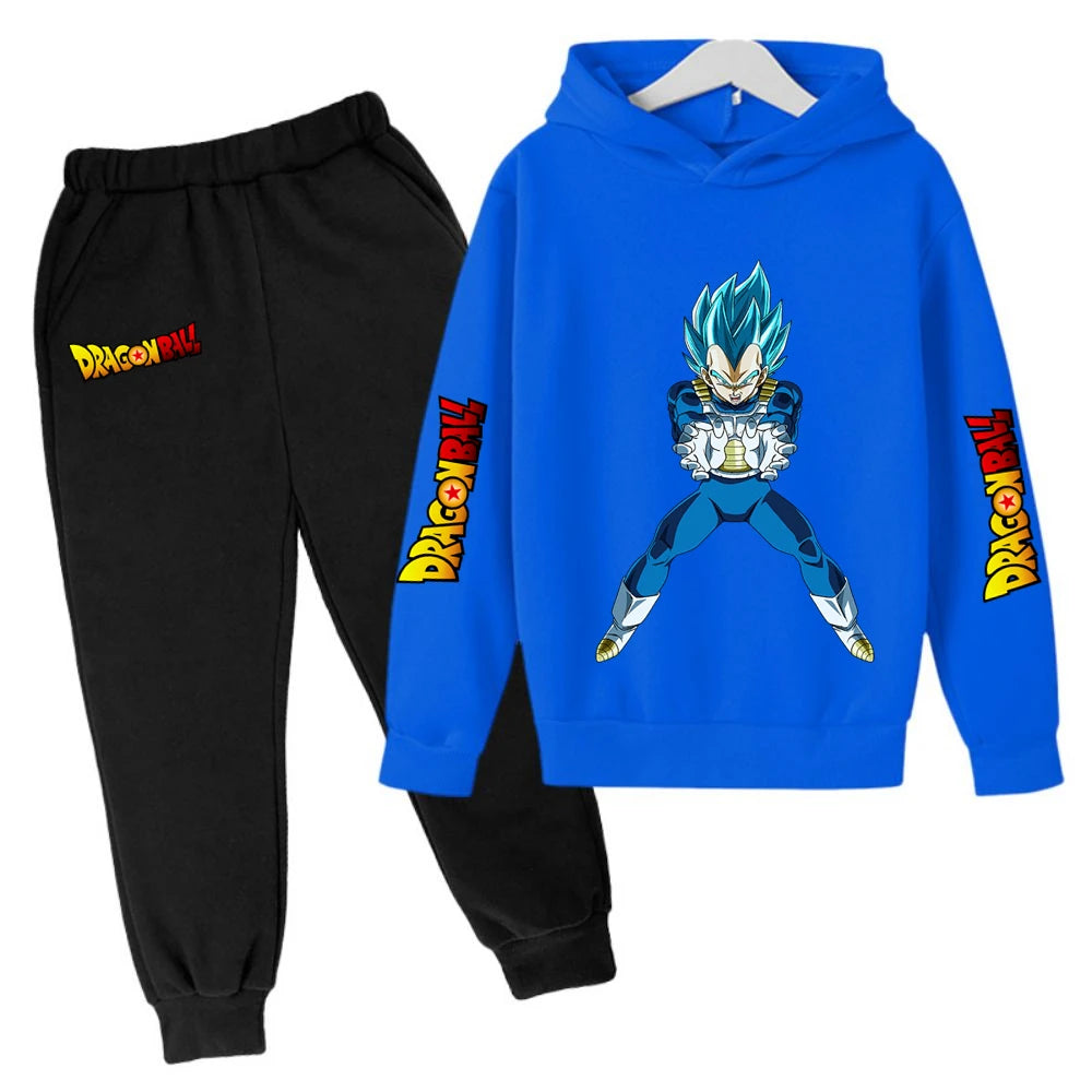 Children's Hoodie Suit Dragon Ball Z Anime Goku Lovely Kawaii Tops Boys Wear Kids Clothes Girl Sizes 100-160 Warm Winter Fashion