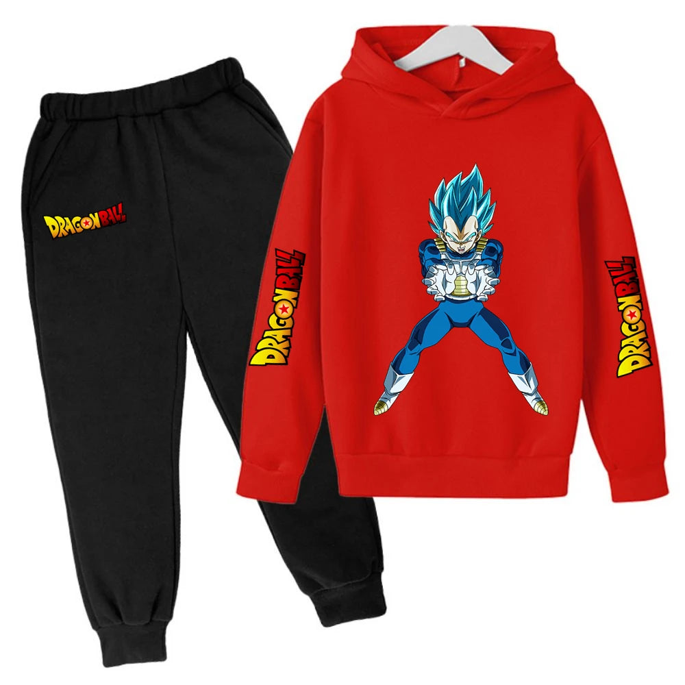 Children's Hoodie Suit Dragon Ball Z Anime Goku Lovely Kawaii Tops Boys Wear Kids Clothes Girl Sizes 100-160 Warm Winter Fashion