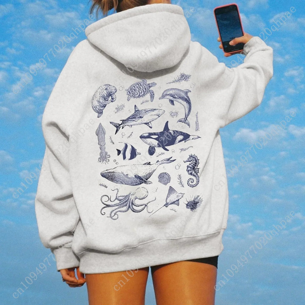 Cute Hoodies for Teen Girls Women Y2k Floral Graphic Oversized Sweatshirt Long Sleeve Aesthetic Preppy Clothes