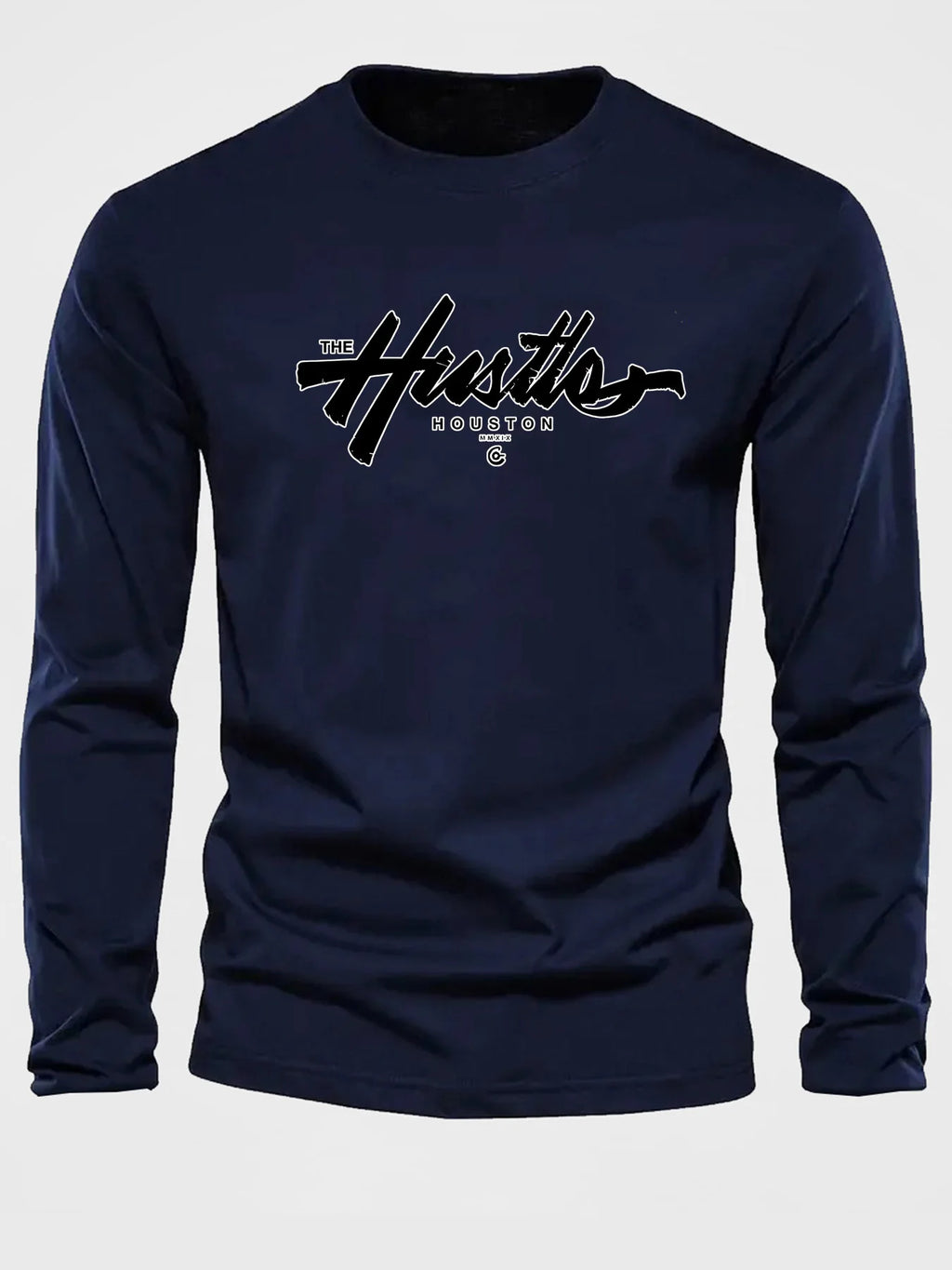 Spring Autumn Casual Long Sleeve T-shirt English Letter Printed Tee Classic Basic Tops Daily Loose O-neck Pullover Male Clothing
