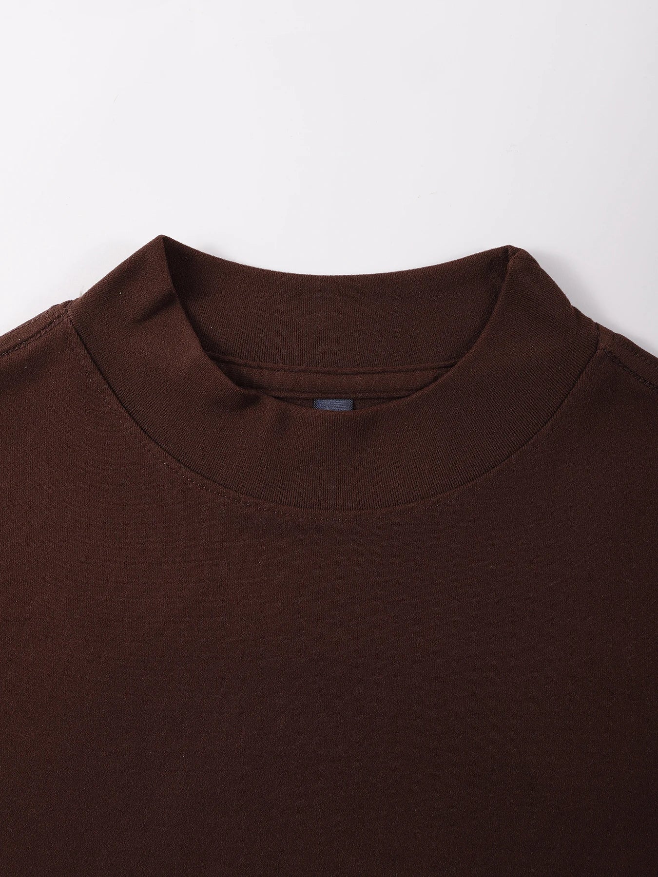 Men's Solids Long T-Shirt Mock Neck Fashion Pullovers Autumn and Winter New Outdoor Long Sleeve High-Elasticity Basics Tops