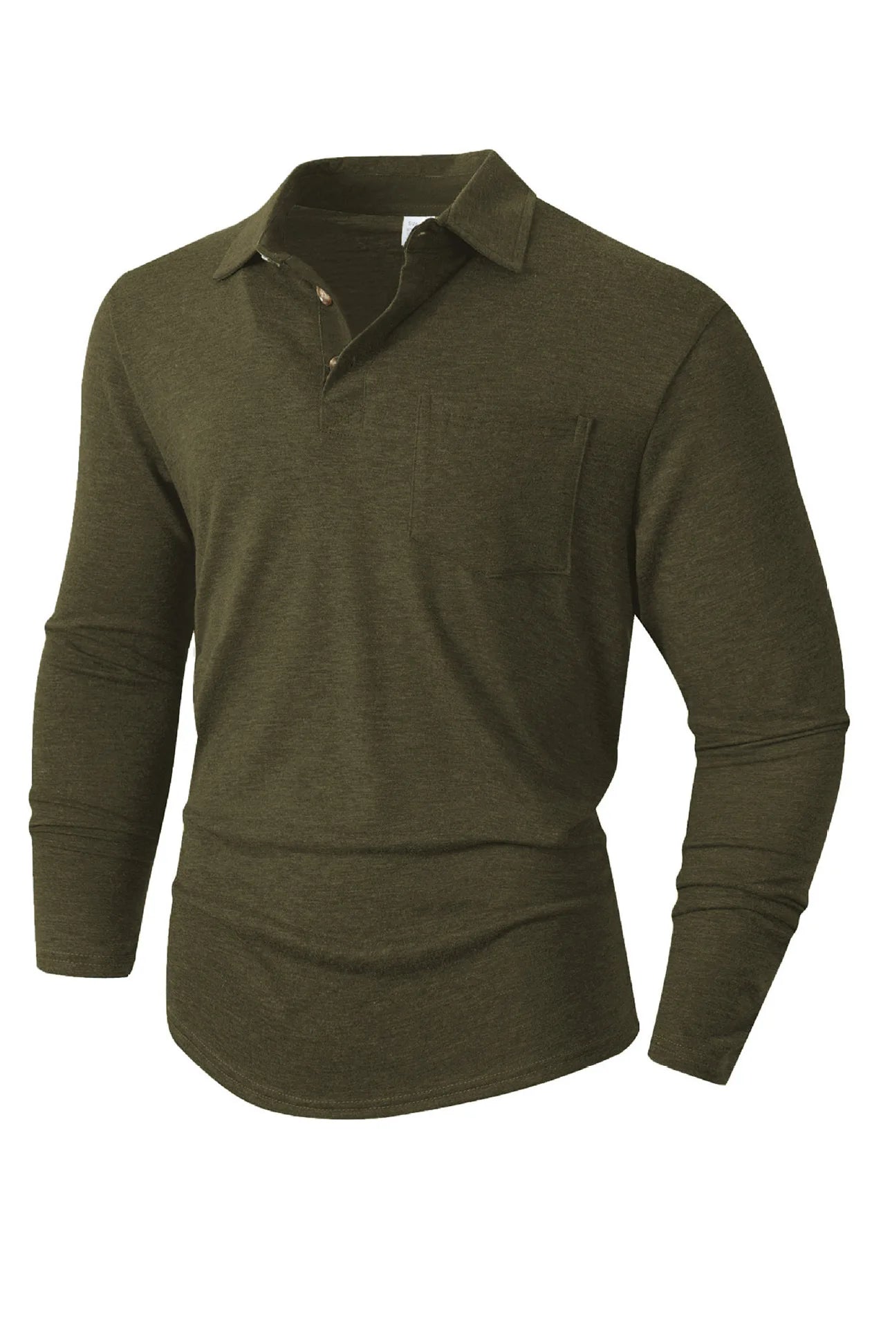 Autumn and Winter Men's Long-sleeved Lapel T-shirt Men's POLO Shirt Tops Bottoming Shirt