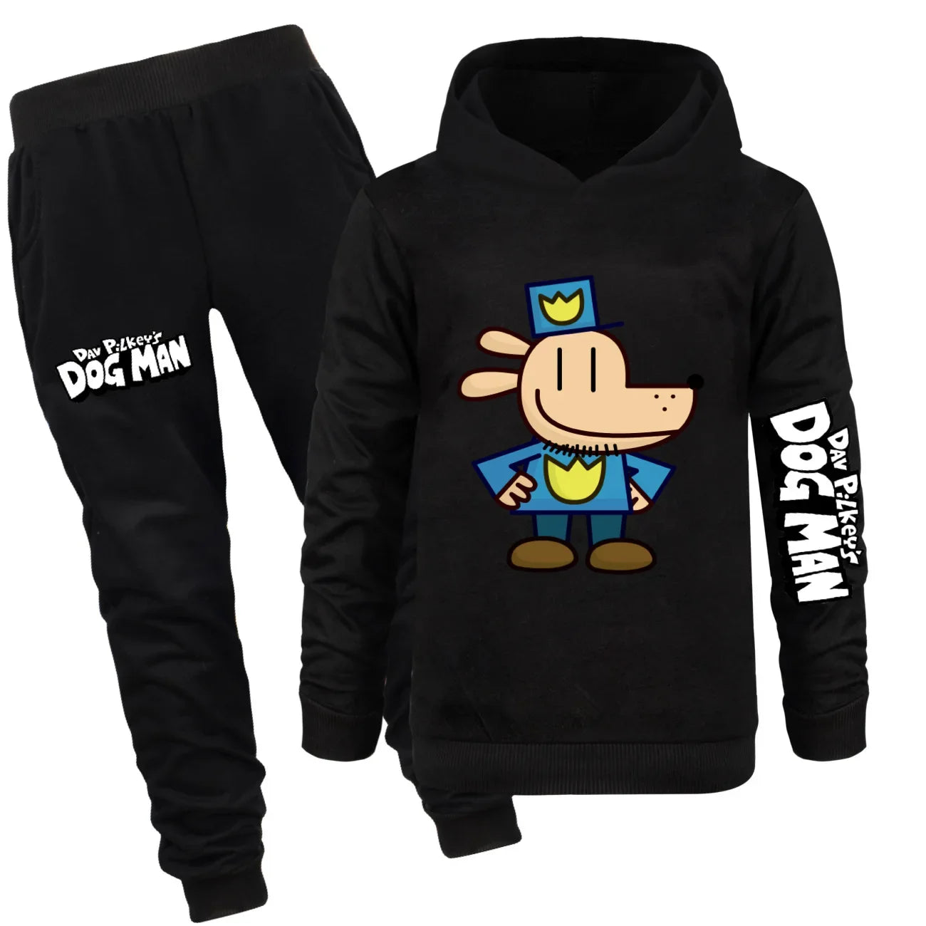 Dog Man Kids Costume Boys Fashion Hoodies and Pants Set Anime Dogman Long Sleeve Sweatshirts Spring Autumn Sportswear Tracksuits