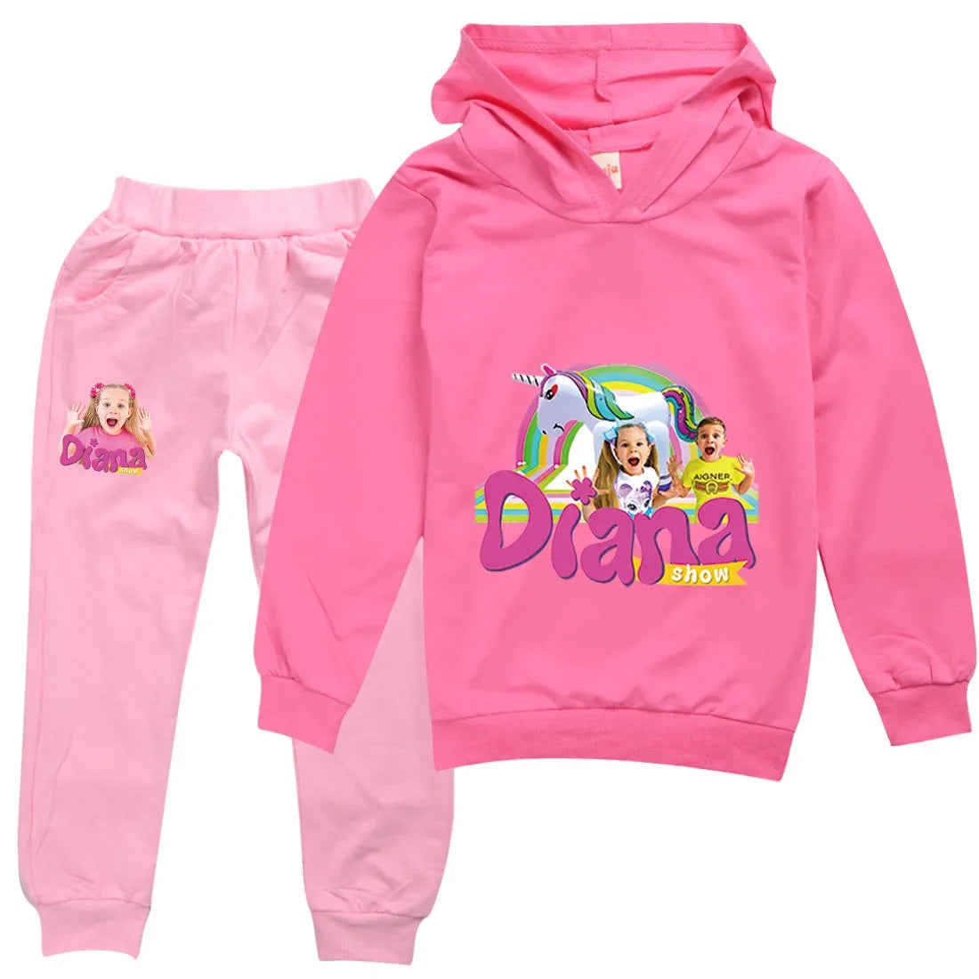 AIAI 2025Diana and Roma Show Clothes Kids Autumn Clothing Baby Girls Cartoon Hoodies Pants Sets Toddler Boys Casual Tracksuit