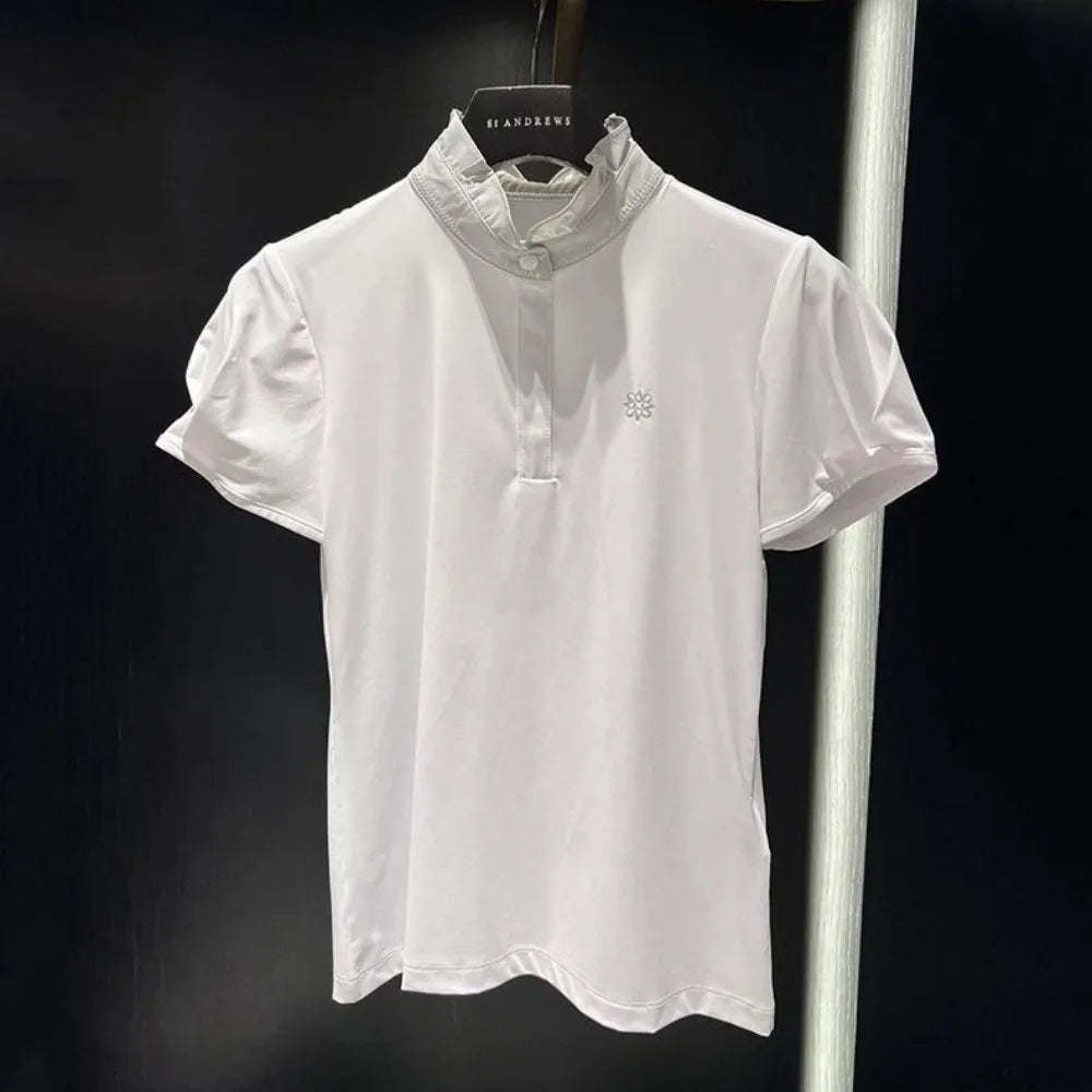 Korea ST ANDREWS Women Golf Clothing Summer Breathable Tracksuit Polo Shirt Leisure Fashion T-shirt Outdoor Sport Short Sleeve