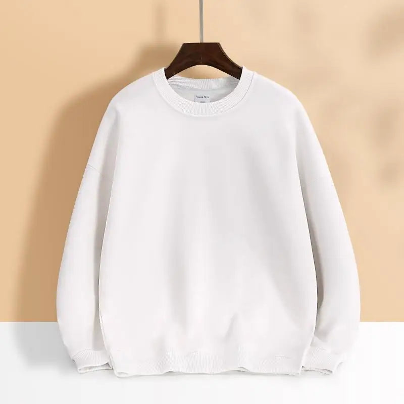 500gsm Cotton Men's Plush Thick O-Neck Sweatshirts Custom Print Logo Drop Shoulders Pullover Oversized Casual Women's Hoodies