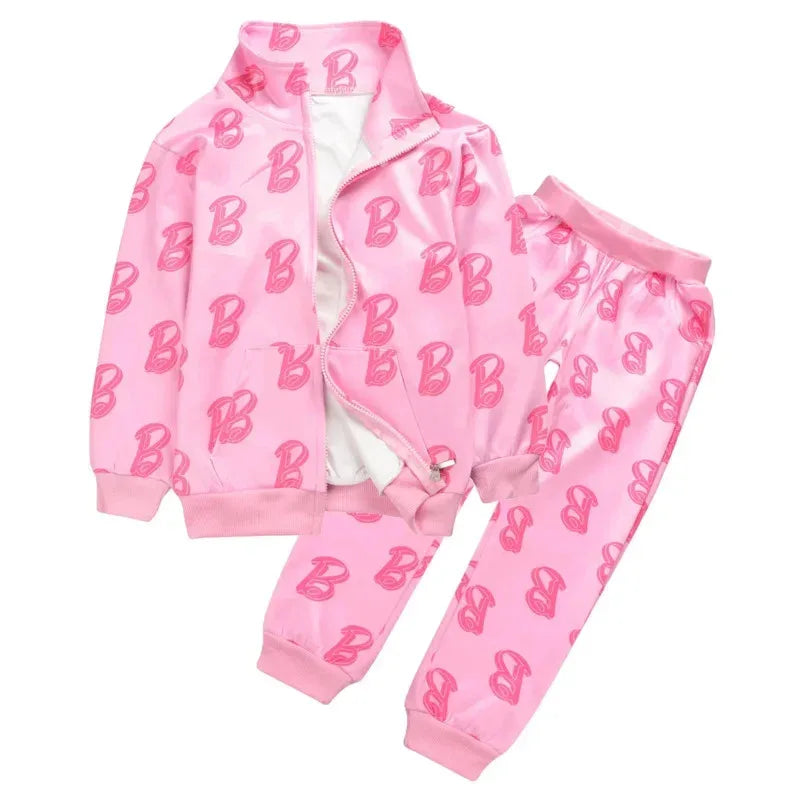 wiwiwi 123Spring Autumn Barbi Teen Girls Clothing Sets Fashion two Piece Outfits Cardigan Sweatshirt Pants Kids Tracksuit Suits
