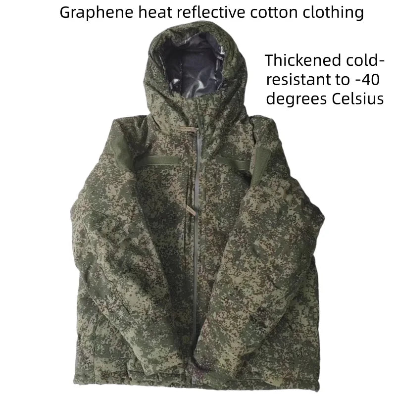 Russian Tactical Cotton Jacket Windproof Waterproof Warm Thick Graphene Thermal Reflective Winter Combat Parka