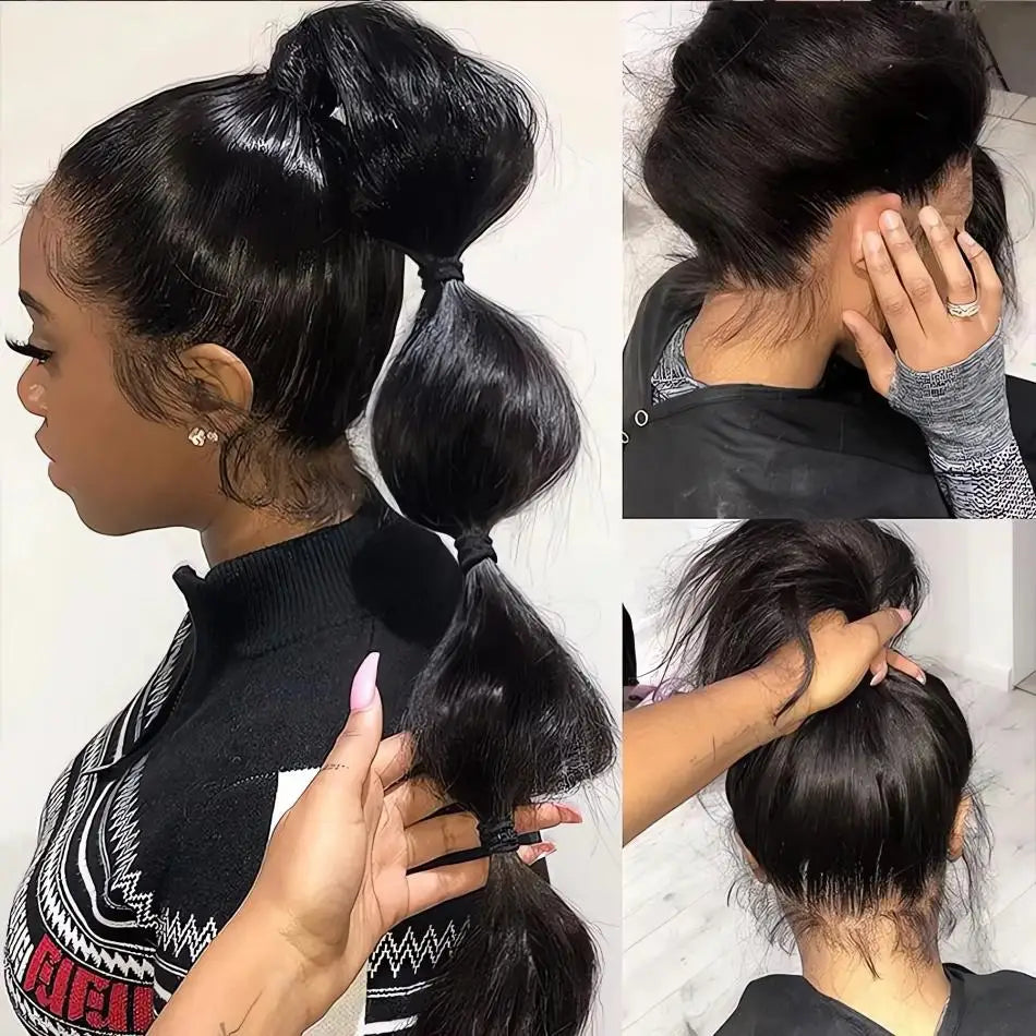 Hd 360 Full Lace Wig 100% Human Hair Pre Plucked Hd Lace Wig Human Hair Wigs 36 Inch Bone Straight Lace Frontal Wig For Women