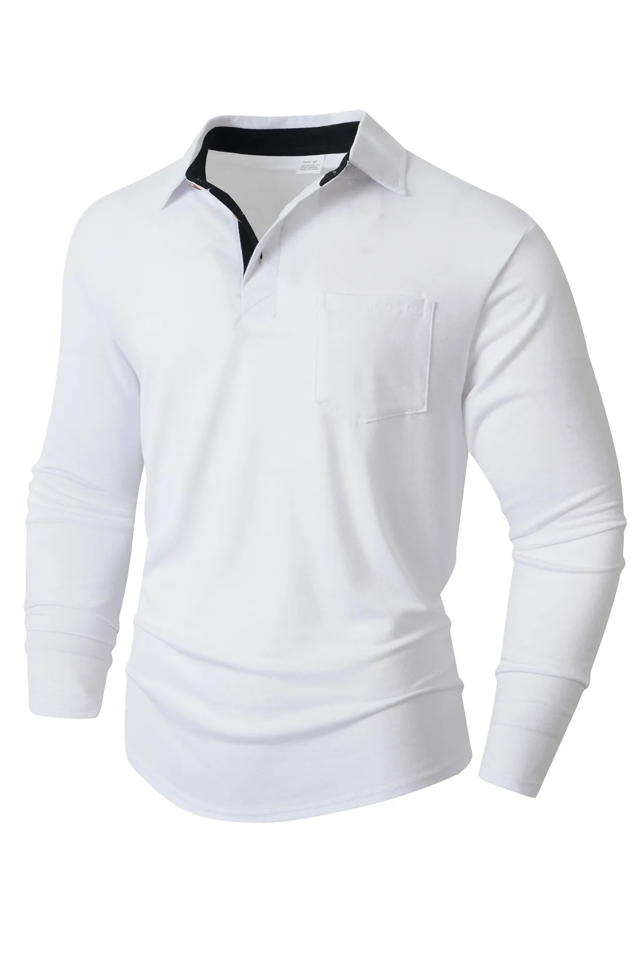 Autumn and Winter Men's Long-sleeved Lapel T-shirt Men's POLO Shirt Tops Bottoming Shirt