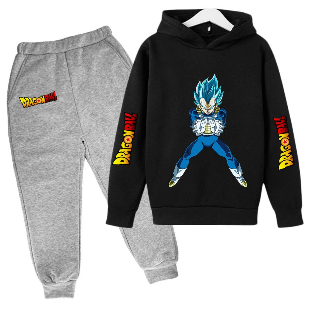 Children's Hoodie Suit Dragon Ball Z Anime Goku Lovely Kawaii Tops Boys Wear Kids Clothes Girl Sizes 100-160 Warm Winter Fashion