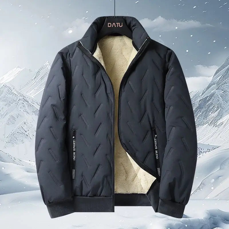 Autumn and Winter New Men's Thermal Three-piece Set Stand-up Collar Lamb Wool Vest Vest Jacket Ultrasonic Trousers
