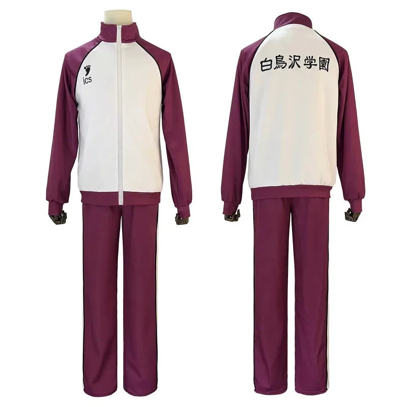 DY2025HOLOUN Haiky Anime Shiratorizawa School Uniform Shirabu Kenjiro Cosplay Costume Embroidery Full-zip Tracksuit Daily Wearin