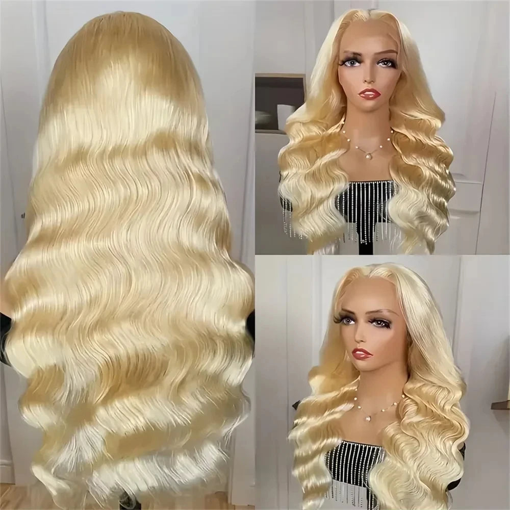 Body Wave Wig 200% Density 613 Hd Lace Frontal Wig 13x6 Blonde Human Hair Wig Bleached Knoted Brazilian Hair Wigs