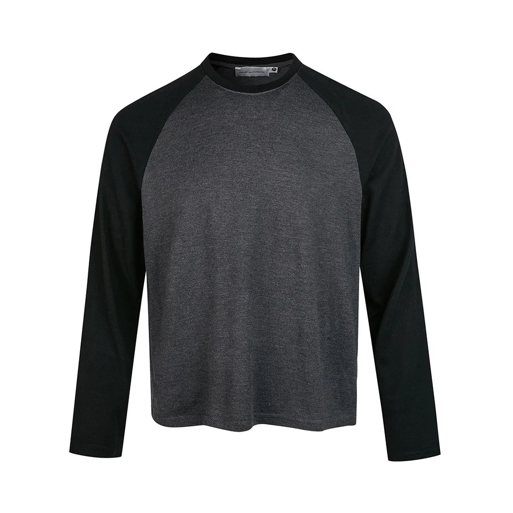 EME Merino Wool Long Sleeve Retro Basic Casual Crew Neck Raglan Sleeve Base Shirt T-Shirt Top for Men and Women