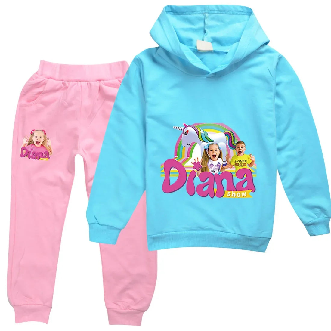 AIAI 2025Diana and Roma Show Clothes Kids Autumn Clothing Baby Girls Cartoon Hoodies Pants Sets Toddler Boys Casual Tracksuit