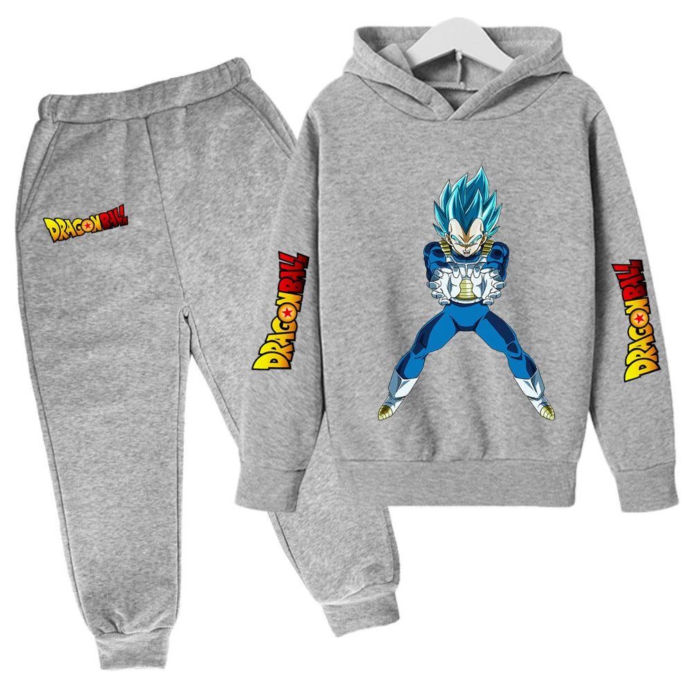 Children's Hoodie Suit Dragon Ball Z Anime Goku Lovely Kawaii Tops Boys Wear Kids Clothes Girl Sizes 100-160 Warm Winter Fashion