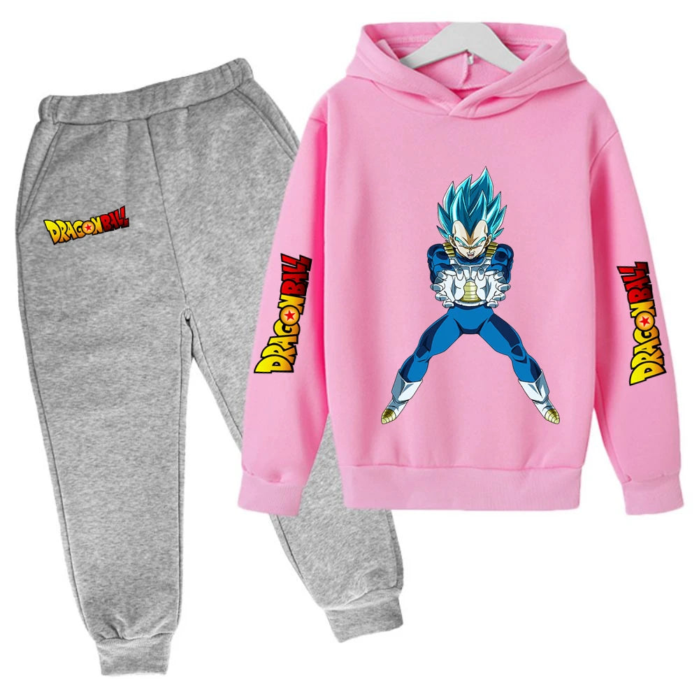 Children's Hoodie Suit Dragon Ball Z Anime Goku Lovely Kawaii Tops Boys Wear Kids Clothes Girl Sizes 100-160 Warm Winter Fashion