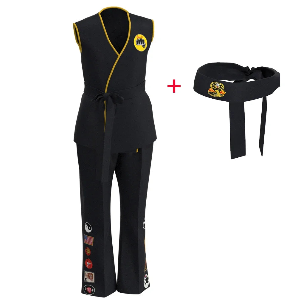 Anime Game KOF Cosplay Costume Cobra Kai Val Armorr Karate Uniform Taekwondo Clothing For Man Kids Gladiator Role Play Costume
