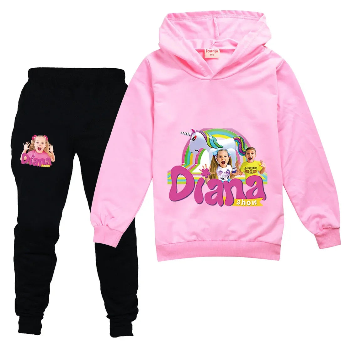 AIAI 2025Diana and Roma Show Clothes Kids Autumn Clothing Baby Girls Cartoon Hoodies Pants Sets Toddler Boys Casual Tracksuit