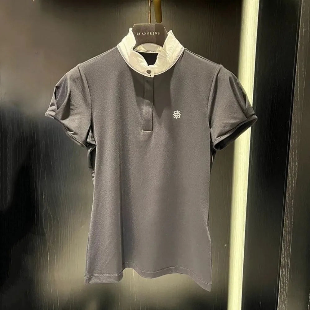 Korea ST ANDREWS Women Golf Clothing Summer Breathable Tracksuit Polo Shirt Leisure Fashion T-shirt Outdoor Sport Short Sleeve