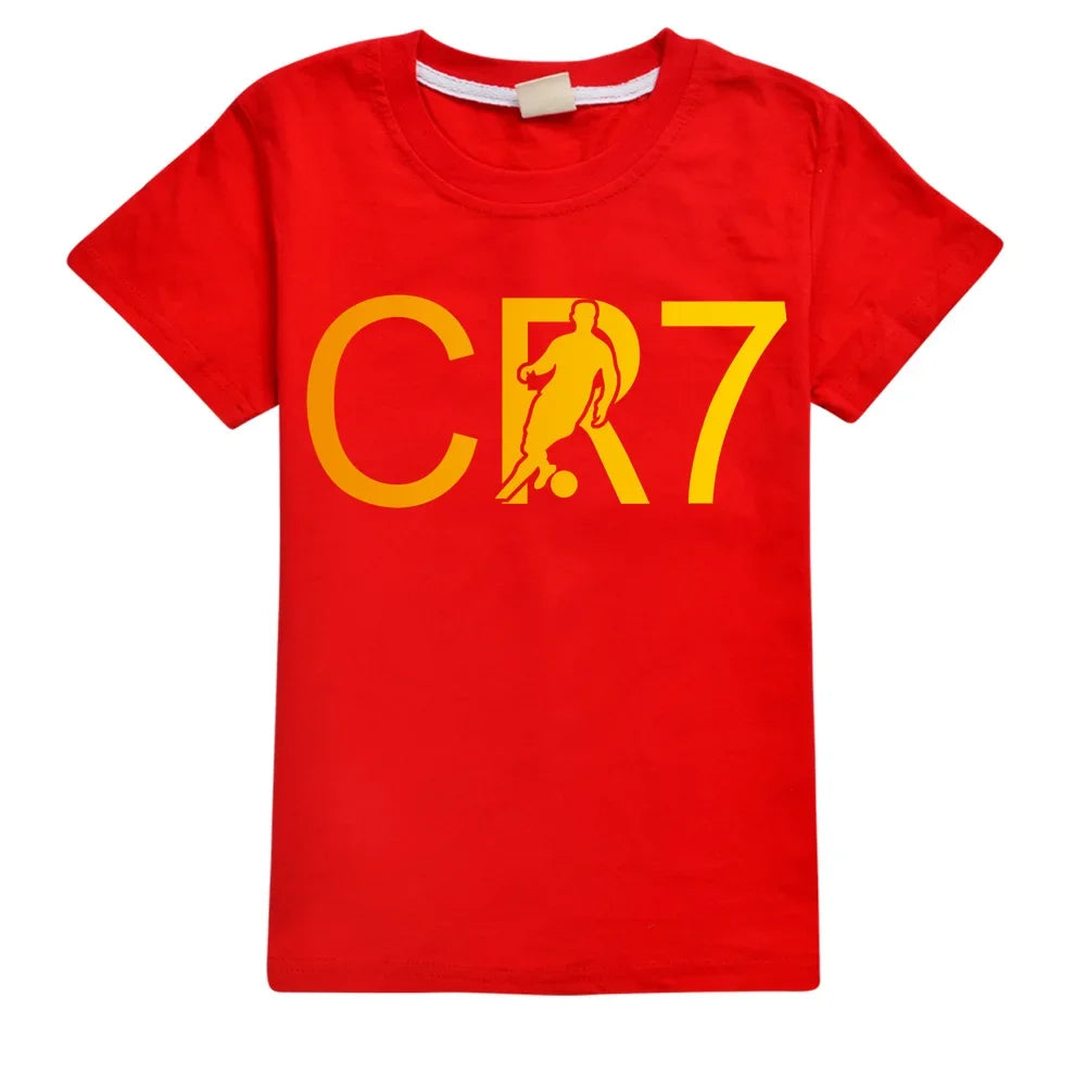 CR7 Series Clothes Kids Autumn Hooded Boys Summer T-shirt Girls Tracksuit Sportswear Hoodies and Pant Set  Children's Pajamas