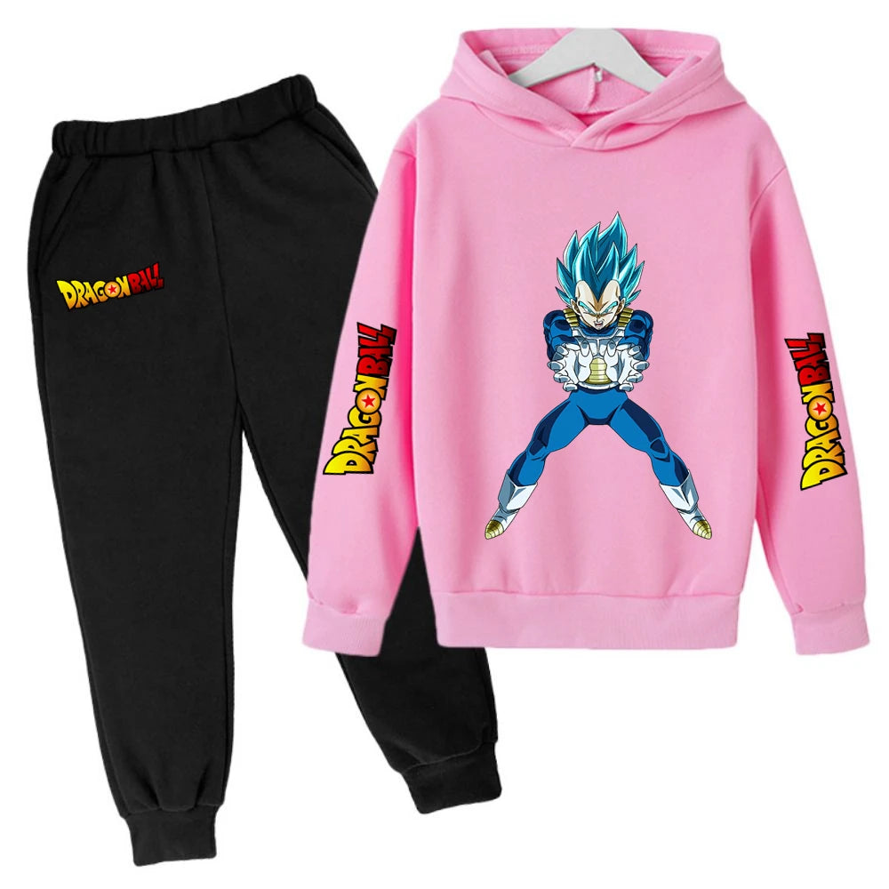 Children's Hoodie Suit Dragon Ball Z Anime Goku Lovely Kawaii Tops Boys Wear Kids Clothes Girl Sizes 100-160 Warm Winter Fashion