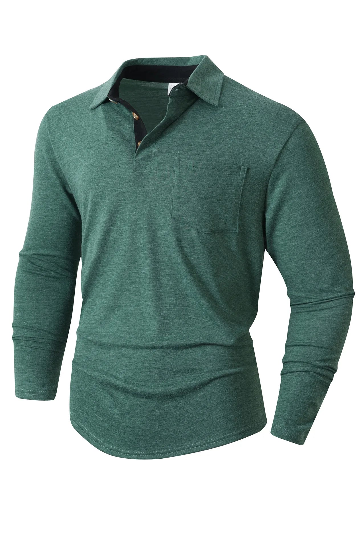 Autumn and Winter Men's Long-sleeved Lapel T-shirt Men's POLO Shirt Tops Bottoming Shirt