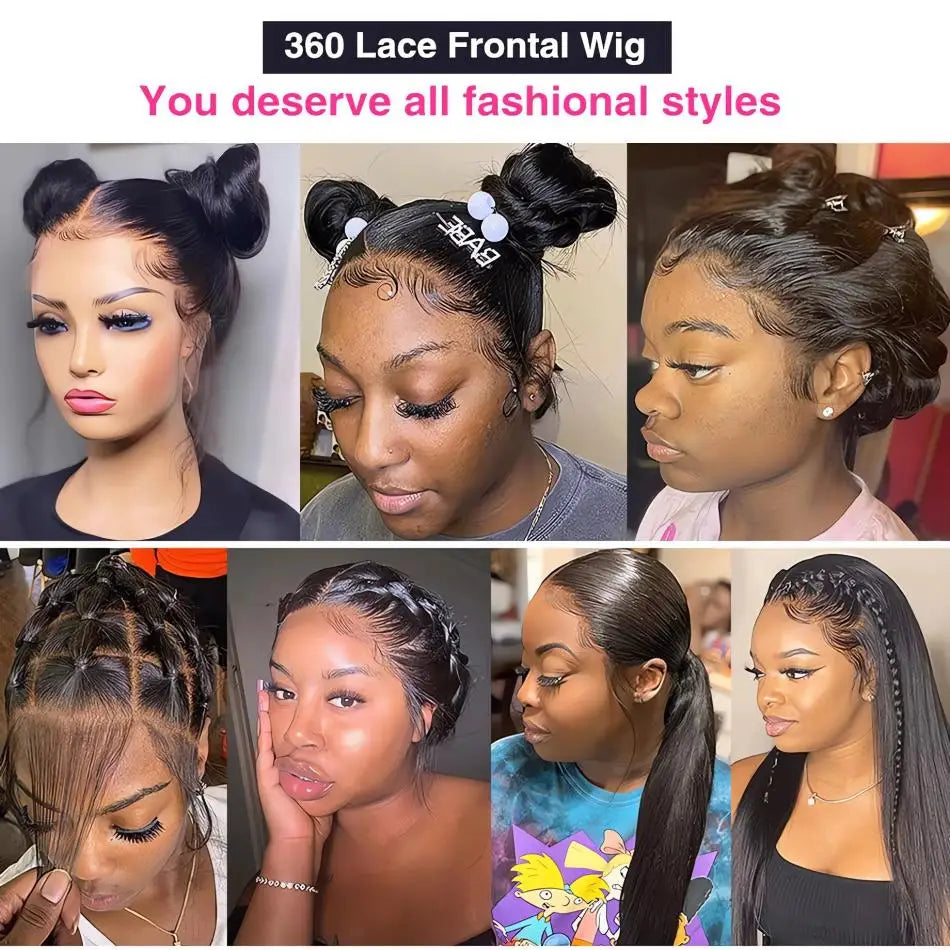Hd 360 Full Lace Wig 100% Human Hair Pre Plucked Hd Lace Wig Human Hair Wigs 36 Inch Bone Straight Lace Frontal Wig For Women