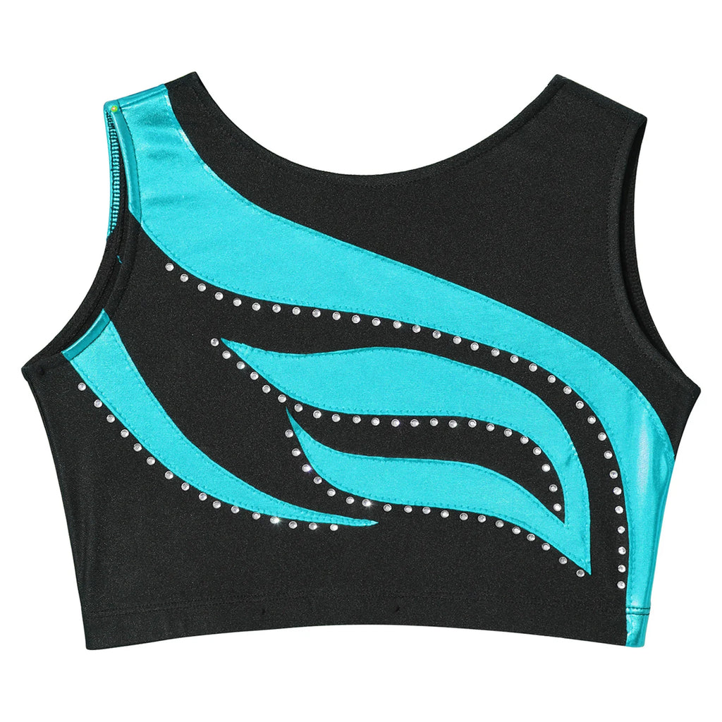 Kids Girls Ballet Sets Gymnastics Workout Leotard Sportswear Tracksuit Dance Outfits Glittery for Dance Practice and Performance