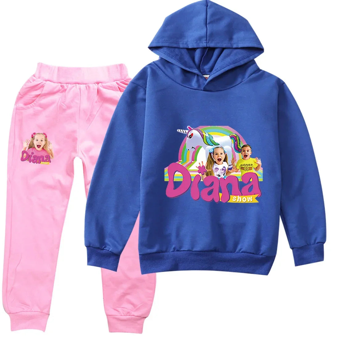 AIAI 2025Diana and Roma Show Clothes Kids Autumn Clothing Baby Girls Cartoon Hoodies Pants Sets Toddler Boys Casual Tracksuit