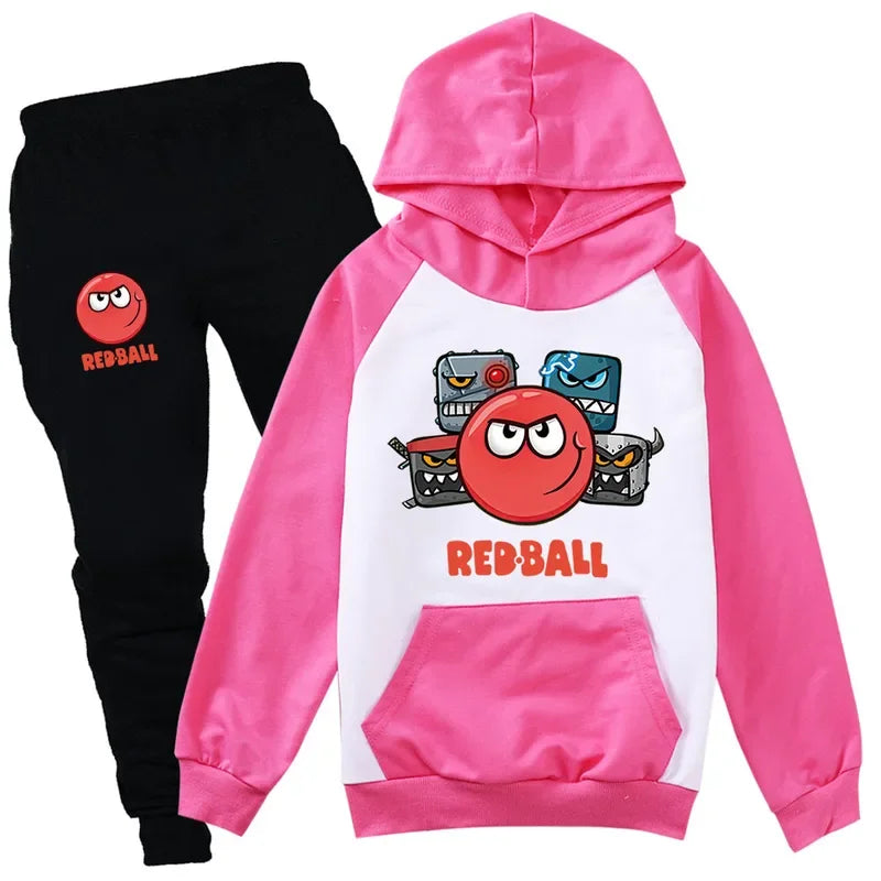 Red Ball 4 Boys Girls Clothing Children Fashion Hoodies and Pant Set Kids RedBall Clothing Spring Autumn Sports Suit Tracksuit