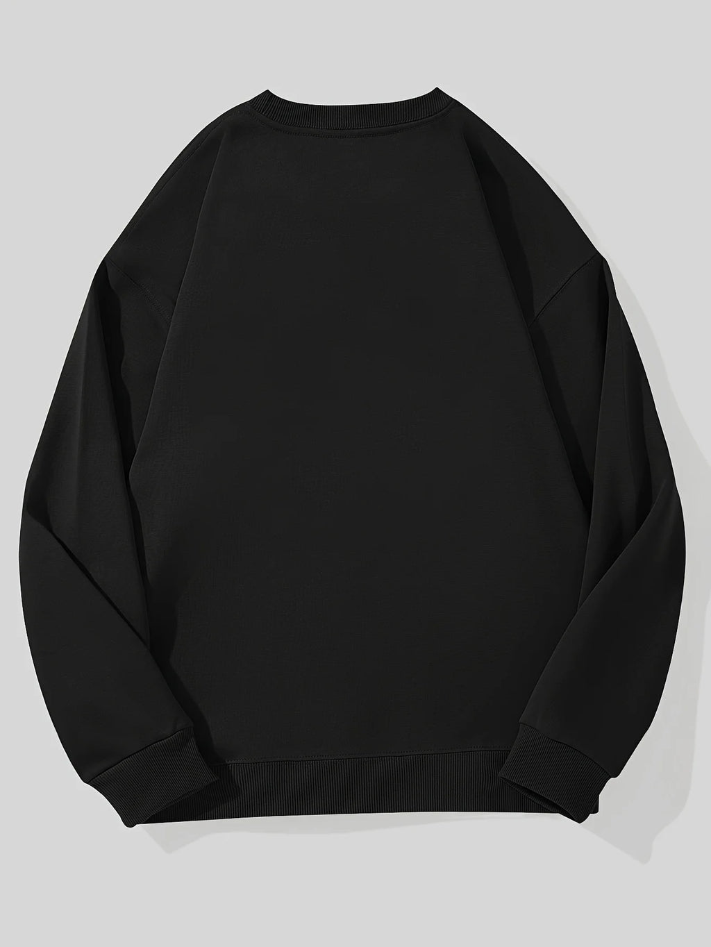 Men'S Graphic Sweatshirt  Navy Blue Casual Crew Neck Pullover with Red & White Design Loose Fit Long Sleeve