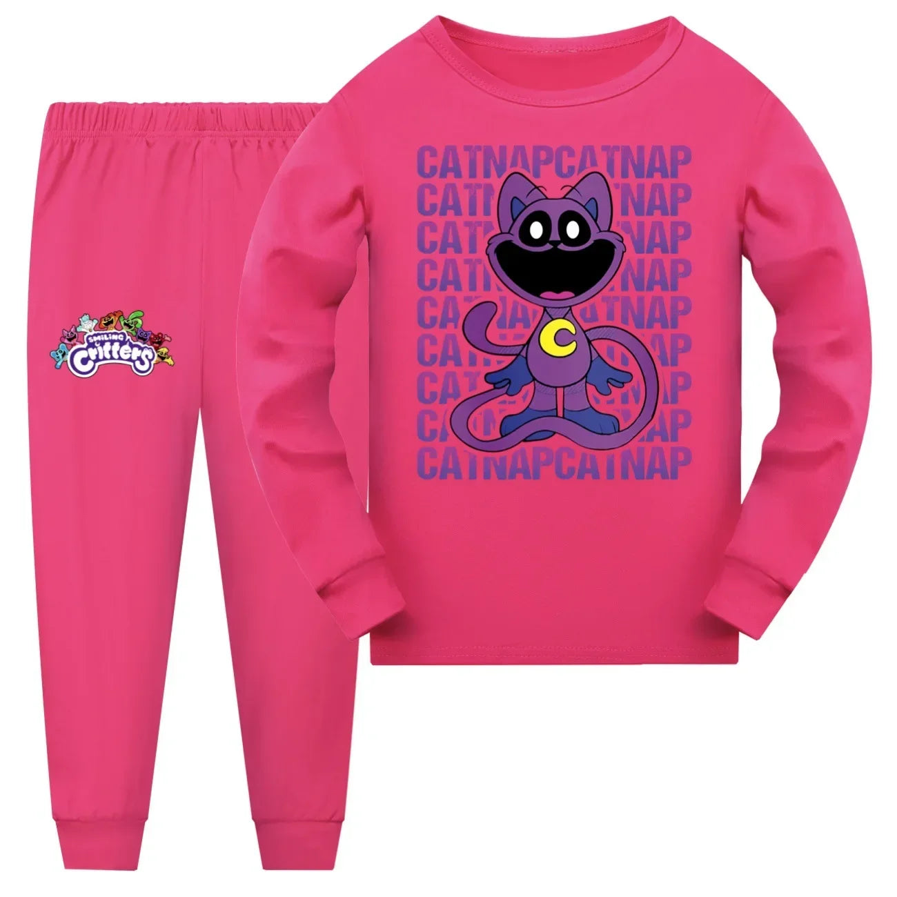 72th Anime Cosplay Smiling catnap child pajama set baby girls tracksuit teenage boys Long Sleeve T Shirt pants suit sleepwear