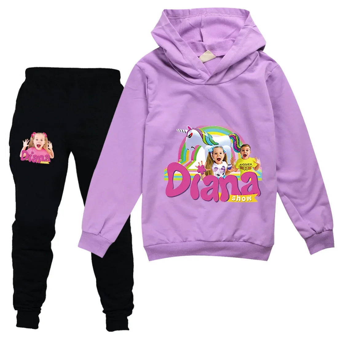 AIAI 2025Diana and Roma Show Clothes Kids Autumn Clothing Baby Girls Cartoon Hoodies Pants Sets Toddler Boys Casual Tracksuit