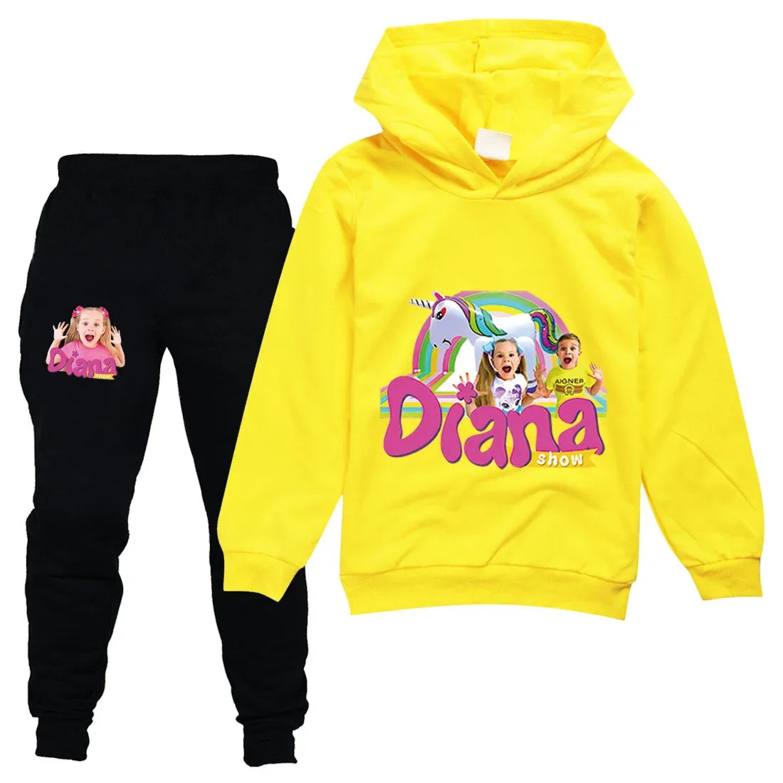 AIAI 2025Diana and Roma Show Clothes Kids Autumn Clothing Baby Girls Cartoon Hoodies Pants Sets Toddler Boys Casual Tracksuit