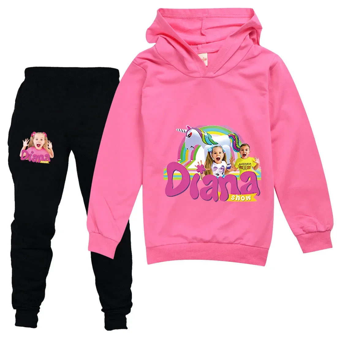 AIAI 2025Diana and Roma Show Clothes Kids Autumn Clothing Baby Girls Cartoon Hoodies Pants Sets Toddler Boys Casual Tracksuit